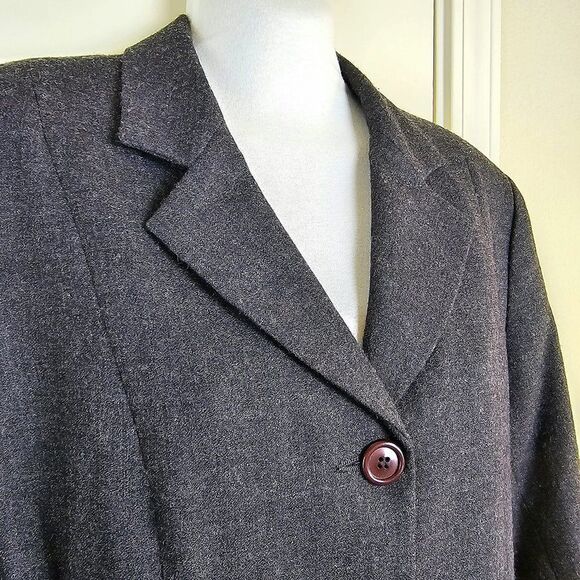 Vintage Harve Benard 100% Wool Button Down Suit Dress Size 12P - Picture 3 of 7